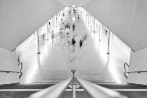 Porto metro station in motion